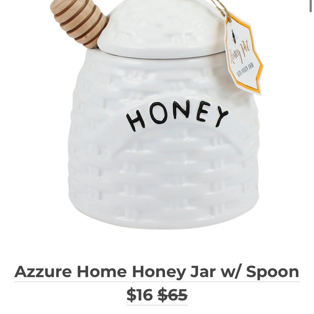 White Honey Jar with Spoon